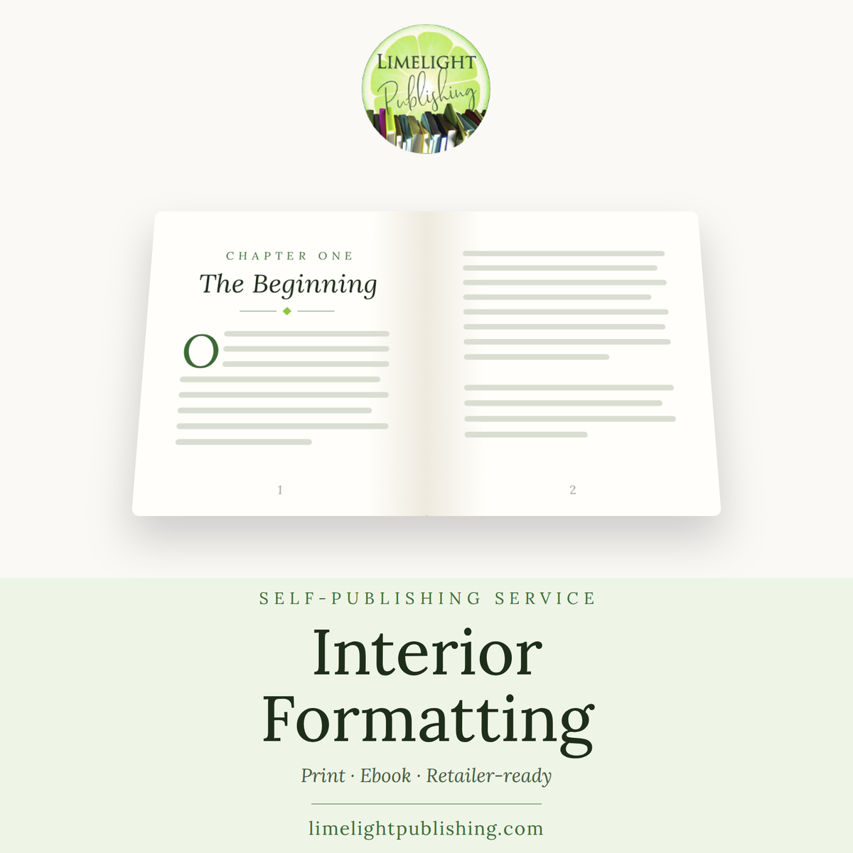 Interior Formatting service, print and ebook