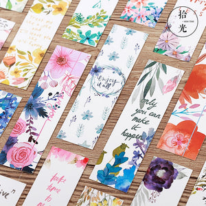 30 pcs Flowers Bookmarks