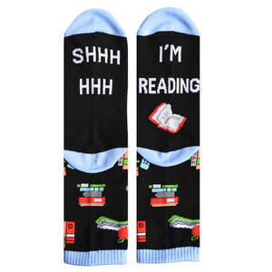 Crew Socks Shhh I Am Reading Books